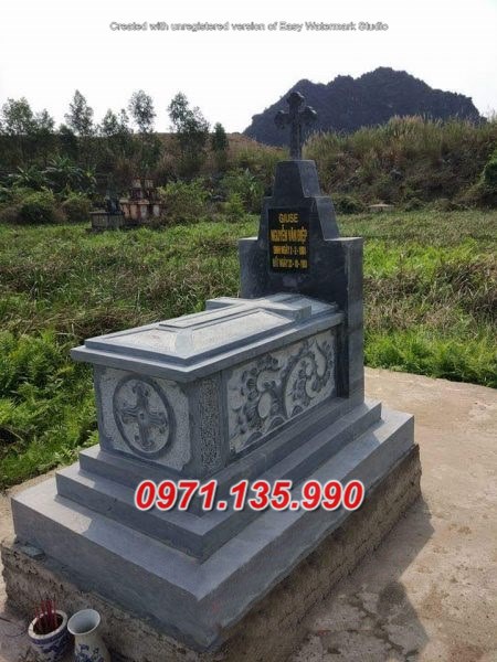 Mẫu mộ công giáo lăng mộ đạo bằng đá đơn giản đẹp bán Thanh Hoá