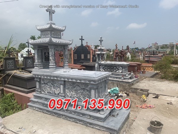Mẫu mộ công giáo lăng mộ đạo bằng đá đơn giản đẹp bán Thanh Hoá