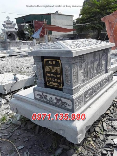 Mộ đá công giáo - Mẫu mộ công giáo bằng đá đơn giản đẹp bán Hải Phòng
