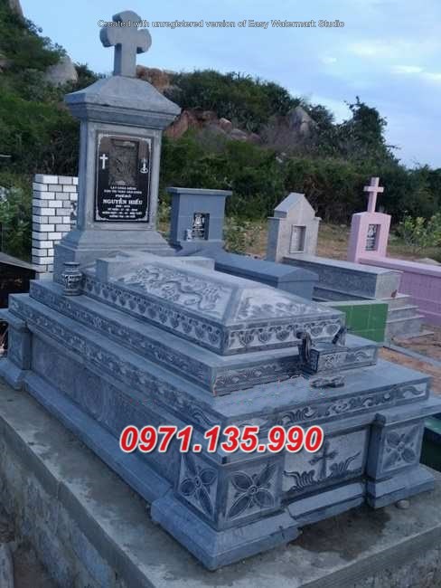 Mộ đá công giáo - Mẫu mộ công giáo bằng đá đơn giản đẹp bán Hải Phòng