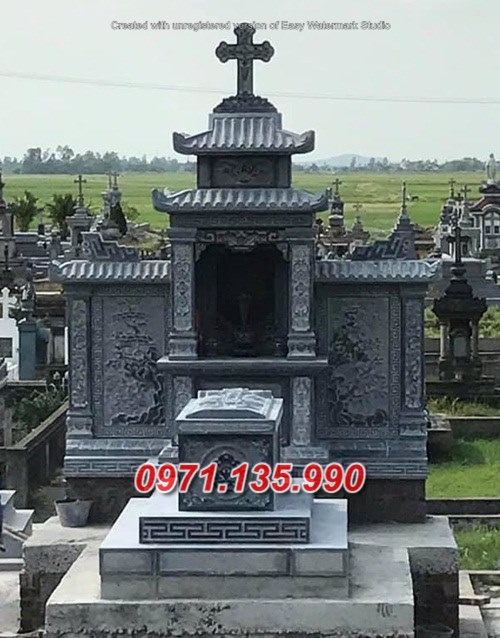 Mộ đá công giáo - Mẫu mộ công giáo bằng đá đơn giản đẹp bán Hải Phòng