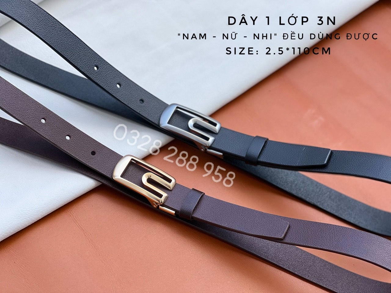 Dây lưng 2 lớp - Đầu khóa kim cao cấp sản xuất tại xưởng