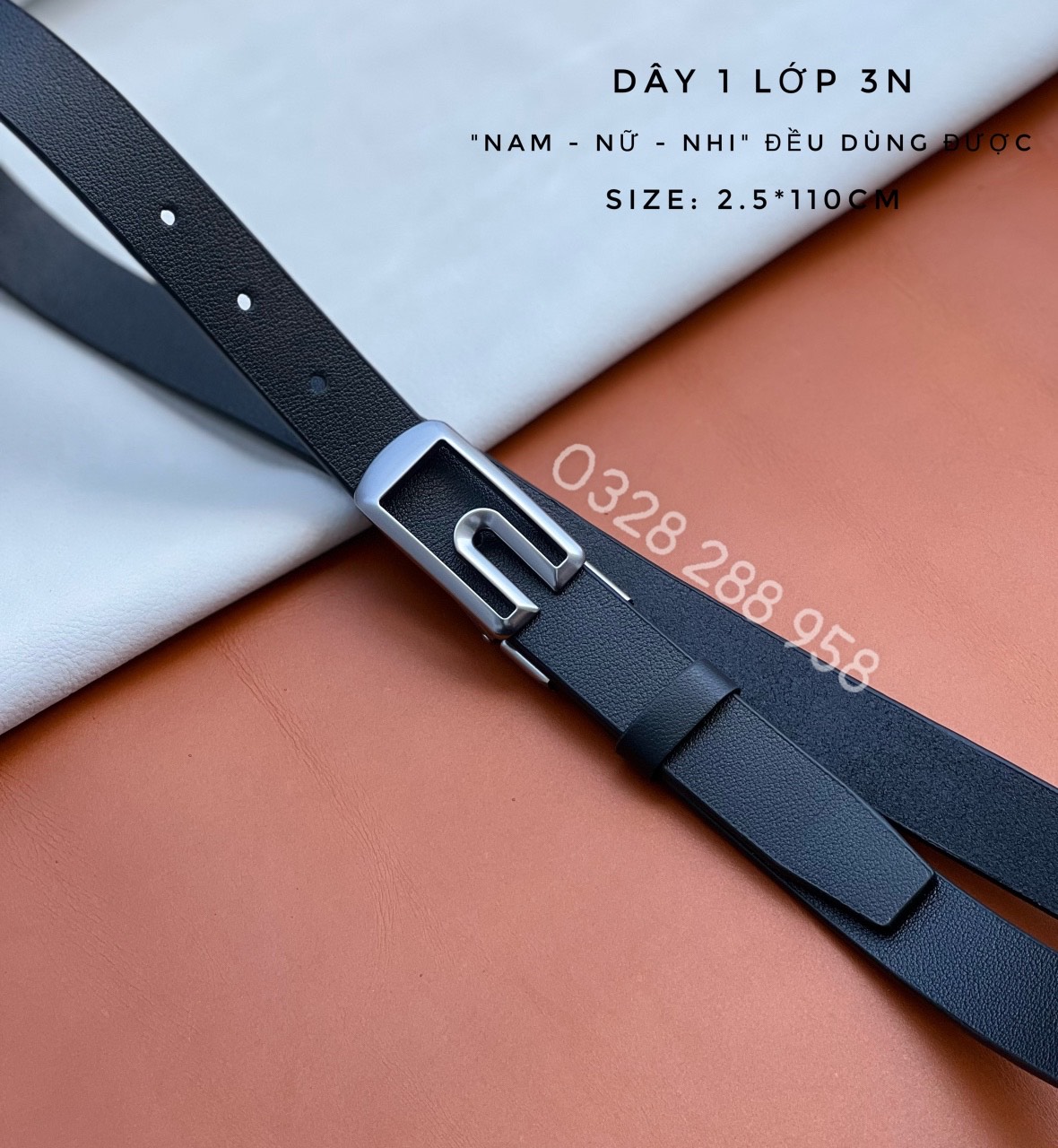Dây lưng 2 lớp - Đầu khóa kim cao cấp sản xuất tại xưởng