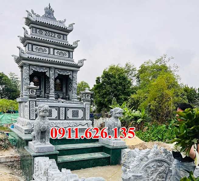 Mộ đá song thân - Mẫu mộ phu thê bằng đá đơn giản bán Ninh Thuận