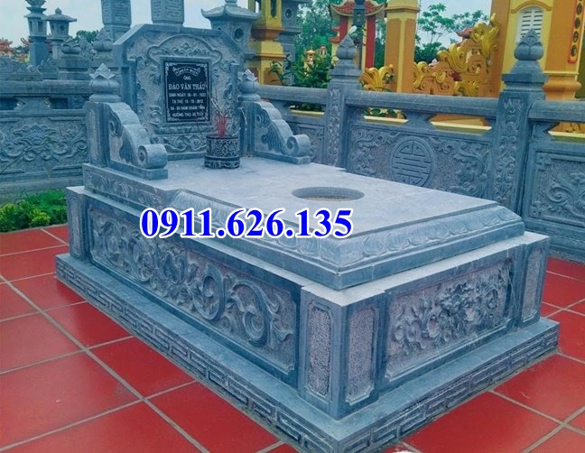 Mộ đá song thân - Mẫu mộ phu thê bằng đá đơn giản bán Ninh Thuận