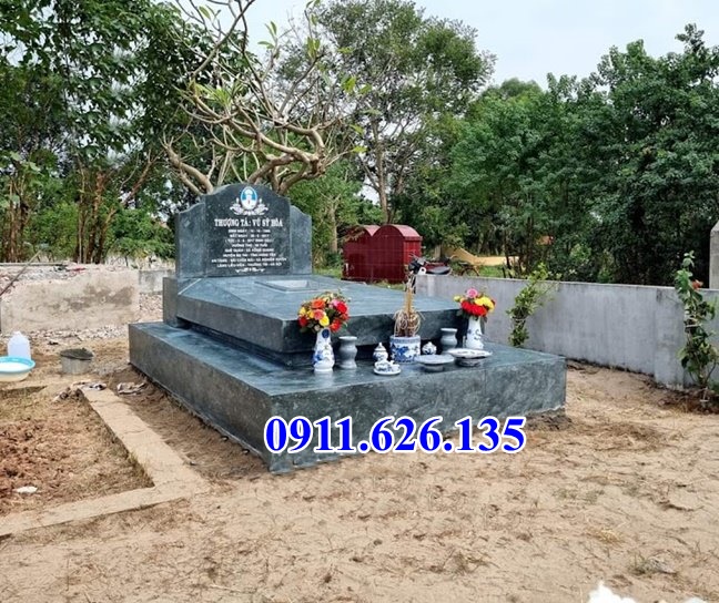 Mộ đá song thân - Mẫu mộ đá phu thê đơn giản đẹp bán Bình Thuận