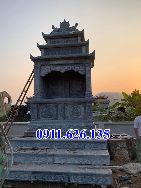 Mộ đá song thân - Mẫu mộ đá phu thê đơn giản đẹp bán Bình Thuận