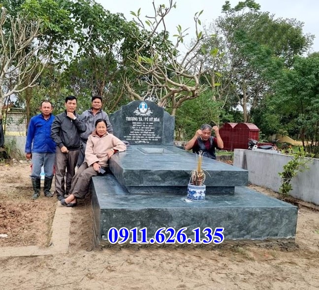Mộ đá song thân - Mẫu mộ đá phu thê đơn giản đẹp bán Bình Thuận