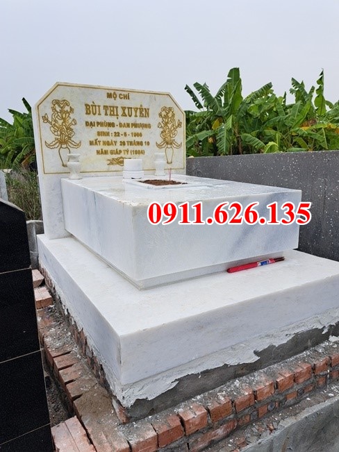 Mộ đá song thân - Mẫu mộ đá phu thê đơn giản đẹp bán Bình Thuận