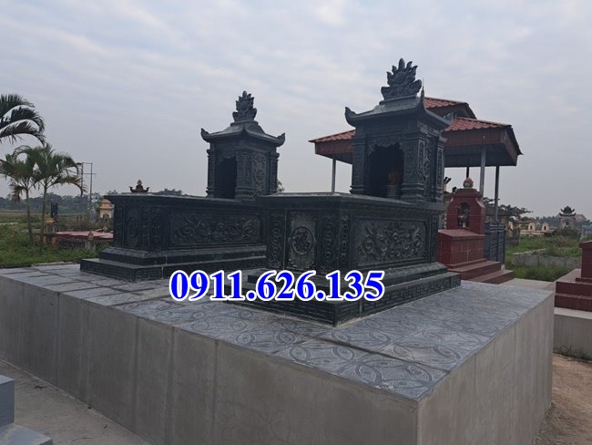Mộ đá song thân - Mẫu mộ đá phu thê đơn giản đẹp bán Bình Thuận