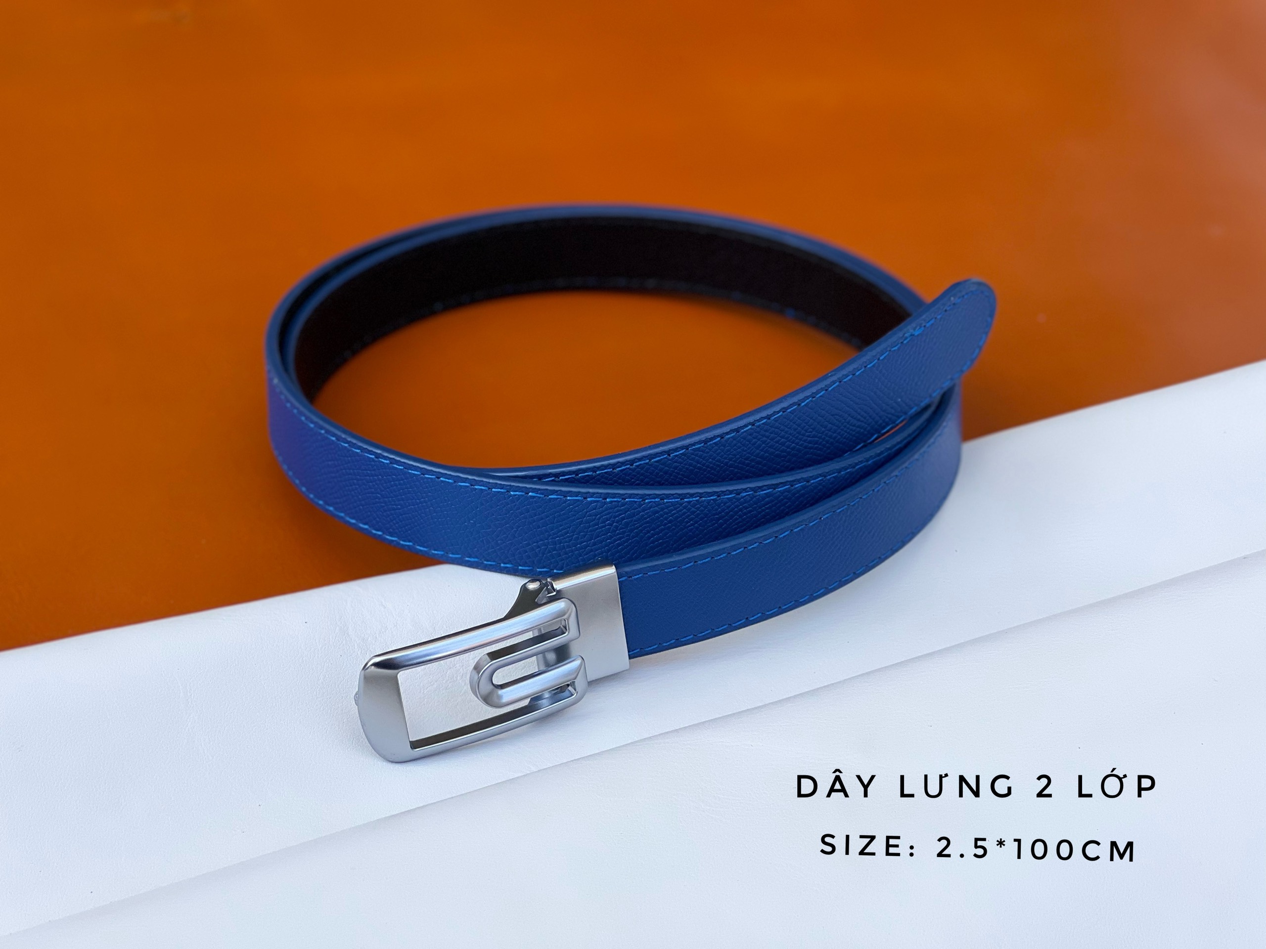 Dây lưng da bò 2 lớp cho nữ - Hàng da thật bảo hành 2 năm
