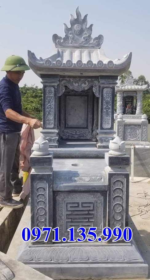 Mộ đá quây - Mẫu chụp mộ bằng đá xanh đẹp bán tại Bình Thuận