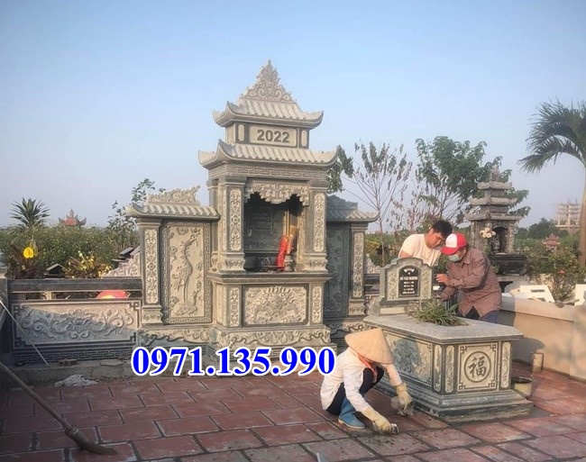 Mộ đá quây - Mẫu chụp mộ bằng đá xanh đẹp bán tại Bình Thuận