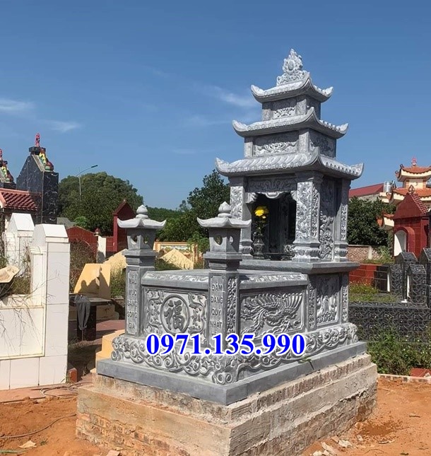 Mộ đá quây - Mẫu chụp mộ bằng đá xanh đẹp bán tại Bình Thuận