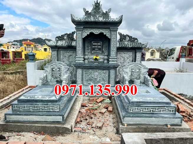 Mộ đá cải táng - Mẫu mộ đá tôn tạo bằng đá xanh đẹp bán Khánh Hoà