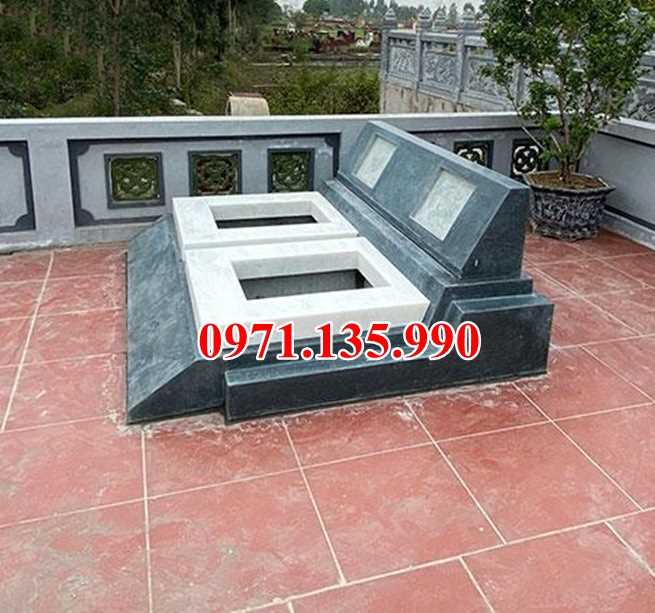 Mộ đá song thân - Mẫu mộ phu thê bằng đá xanh đẹp bán Phú Yên