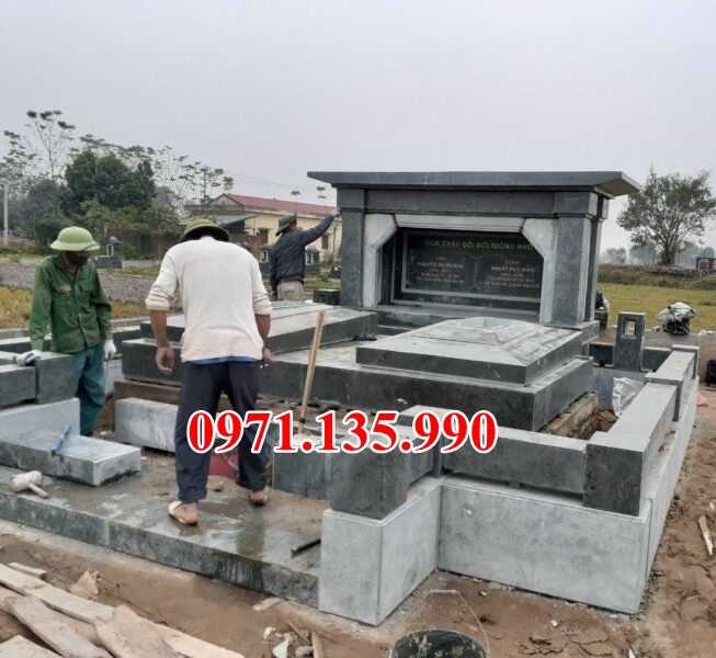 Mộ đá song thân - Mẫu mộ phu thê bằng đá xanh đẹp bán Phú Yên