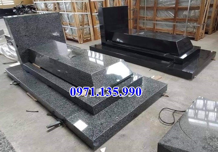 Mộ đá song thân - Mẫu mộ phu thê bằng đá xanh đẹp bán Phú Yên