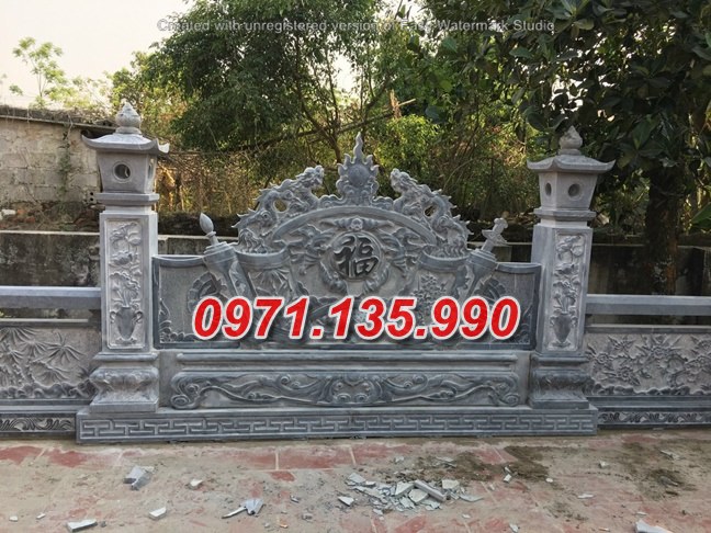 Cuốn thư lăng mộ đá - Mẫu cuốn thư bằng đá đơn giản đẹp bán Bắc Giang