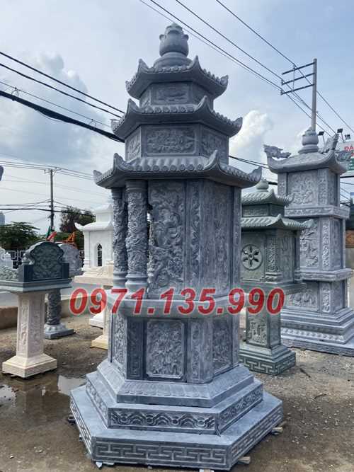 Mộ tháp đá phật giáo - Mẫu mộ tháp bằng đá xanh đẹp bán Quảng Nam