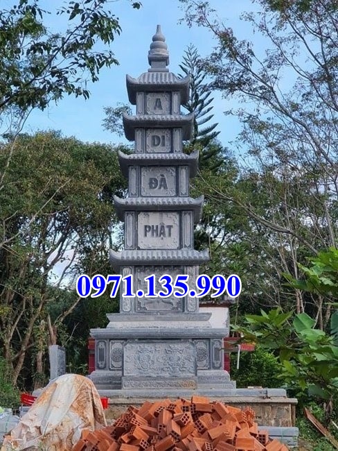 Mộ tháp đá phật giáo - Mẫu mộ tháp bằng đá xanh đẹp bán Quảng Nam