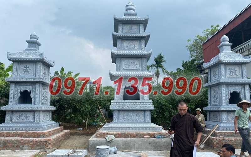 Mộ tháp đá phật giáo - Mẫu mộ tháp bằng đá xanh đẹp bán Quảng Nam