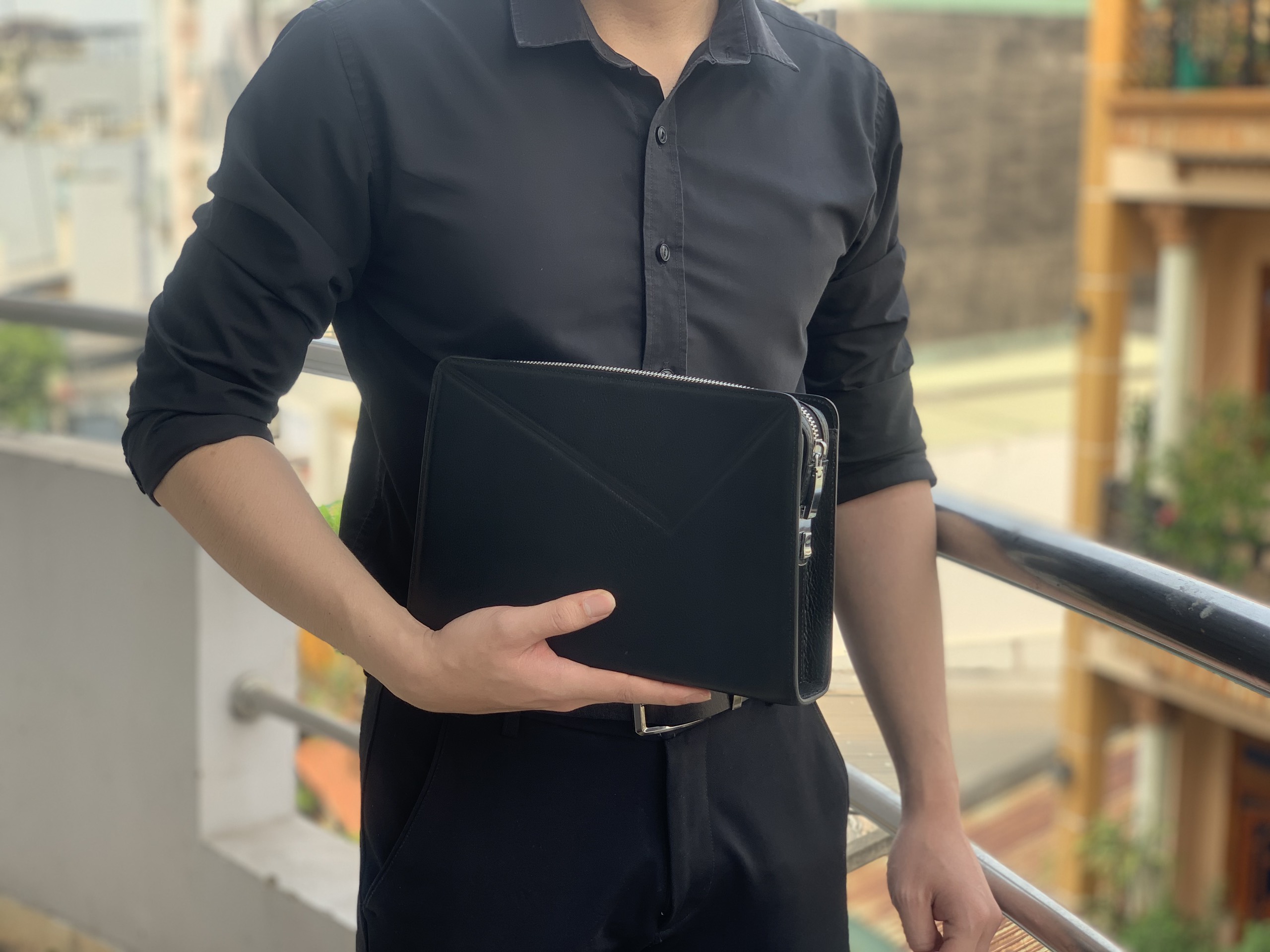 Clutch khóa số da bò cao cấp - Hàng da thẩ bảo hành 2 năm