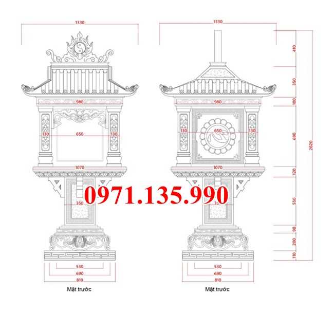 Bàn thờ thiên đá - Mẫu bàn thờ thiên bằng đá xanh đẹp bán Thái Nguyên