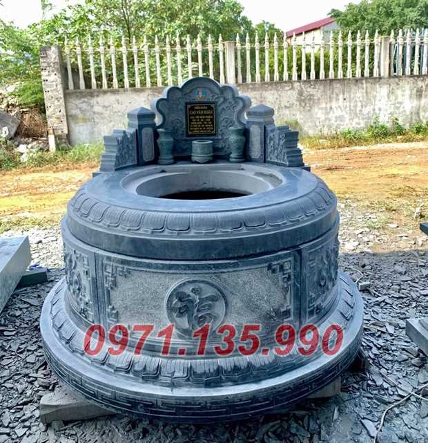 Mộ đá tròn - Mẫu mộ hình lục lăng bát giác bằng đá đẹp bán Đắk Nông