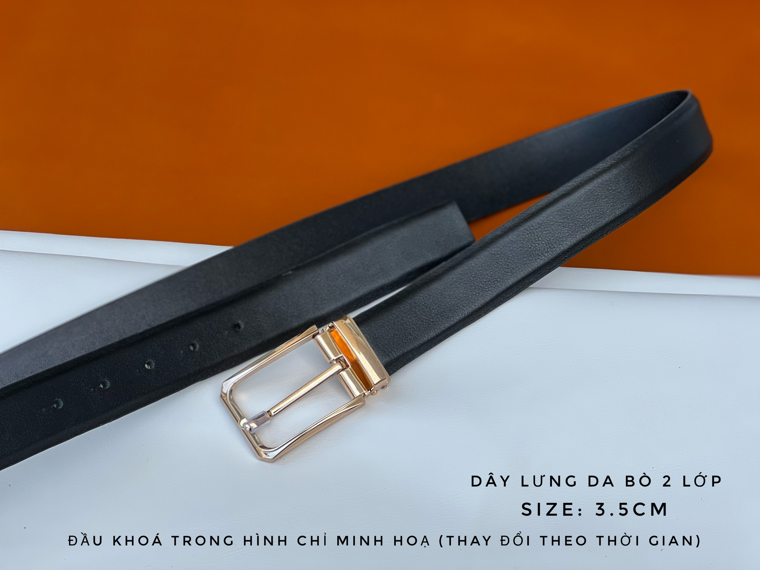 Dây lưng da bò 2 lớp mặt Nappa khóa kẹp kim- giá sỉ tại xưởng