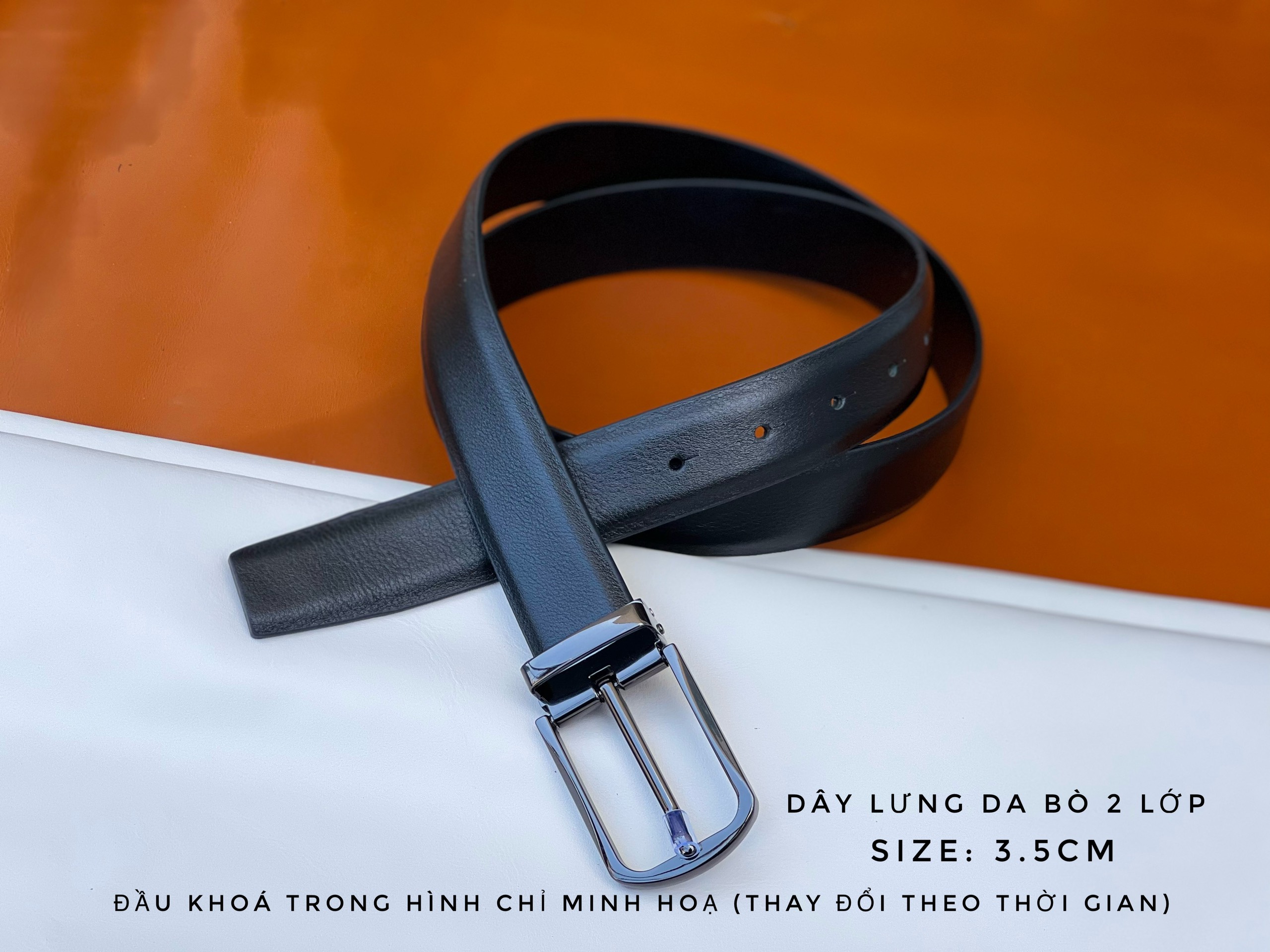 Dây lưng da bò 2 lớp mặt Nappa khóa kẹp kim- giá sỉ tại xưởng