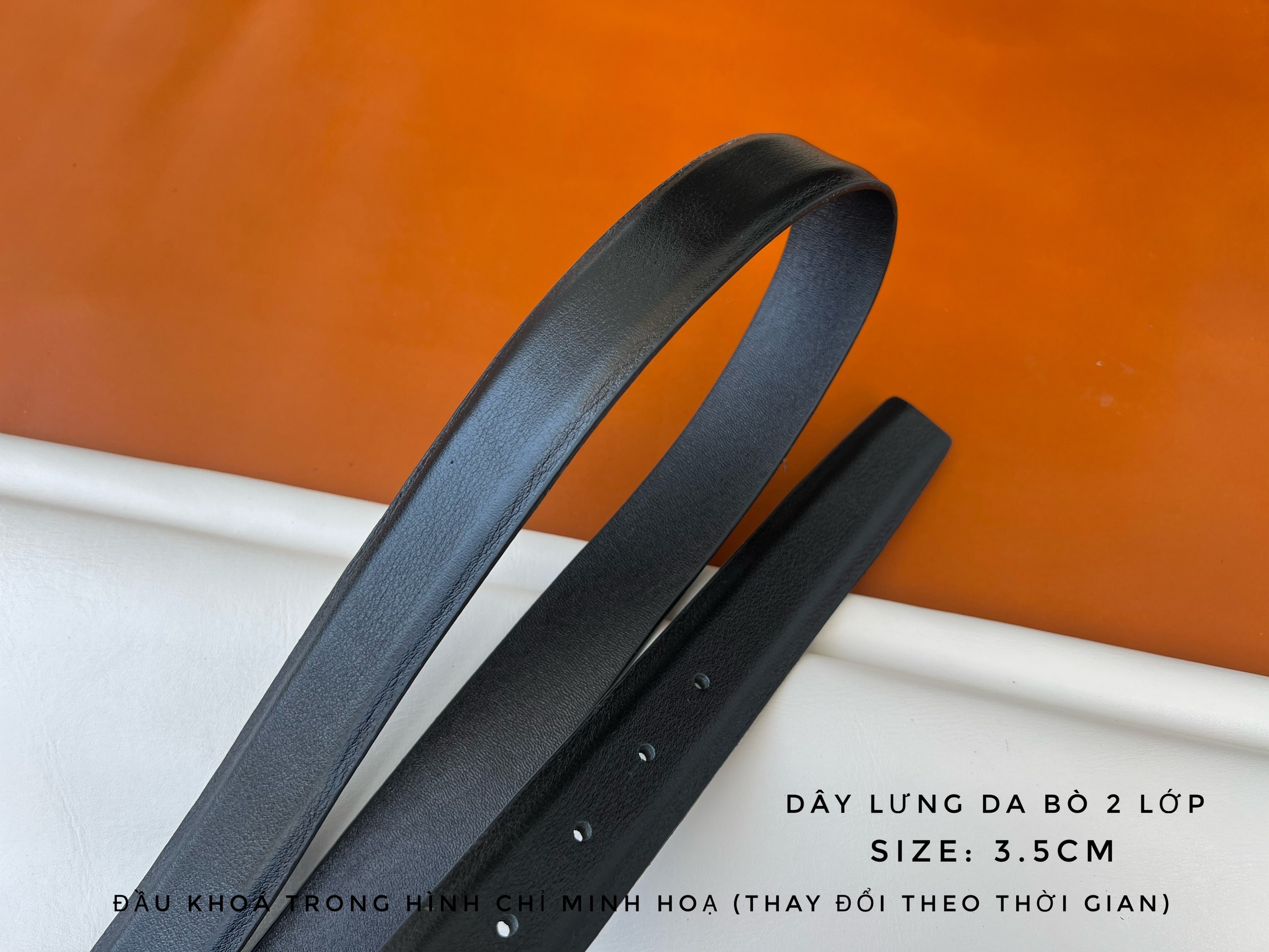 Dây lưng da bò 2 lớp mặt Nappa khóa kẹp kim- giá sỉ tại xưởng