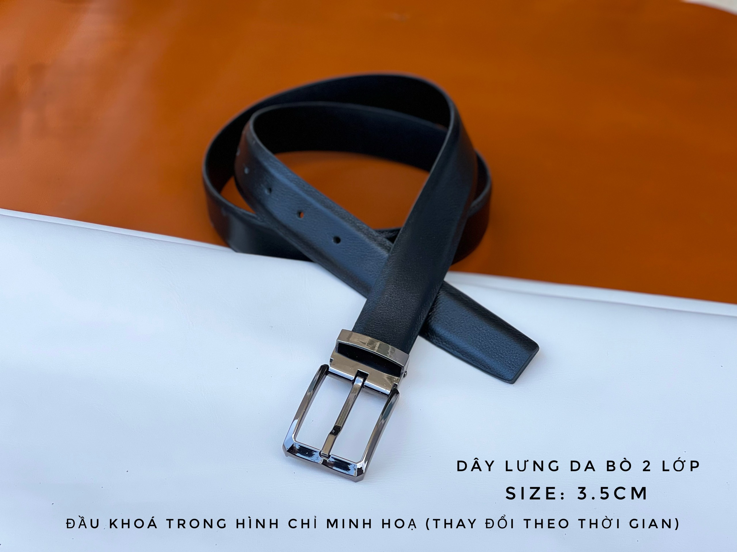 Dây lưng da bò 2 lớp mặt Nappa khóa kẹp kim- giá sỉ tại xưởng