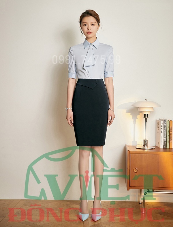 Công ty may đồng phục chân váy công sở thời trang, giá tốt
