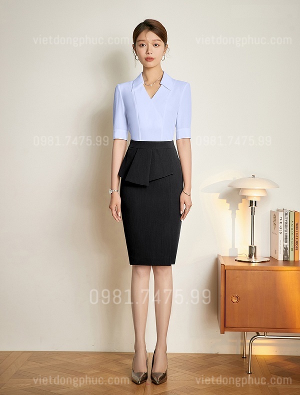 Công ty may đồng phục chân váy công sở thời trang, giá tốt