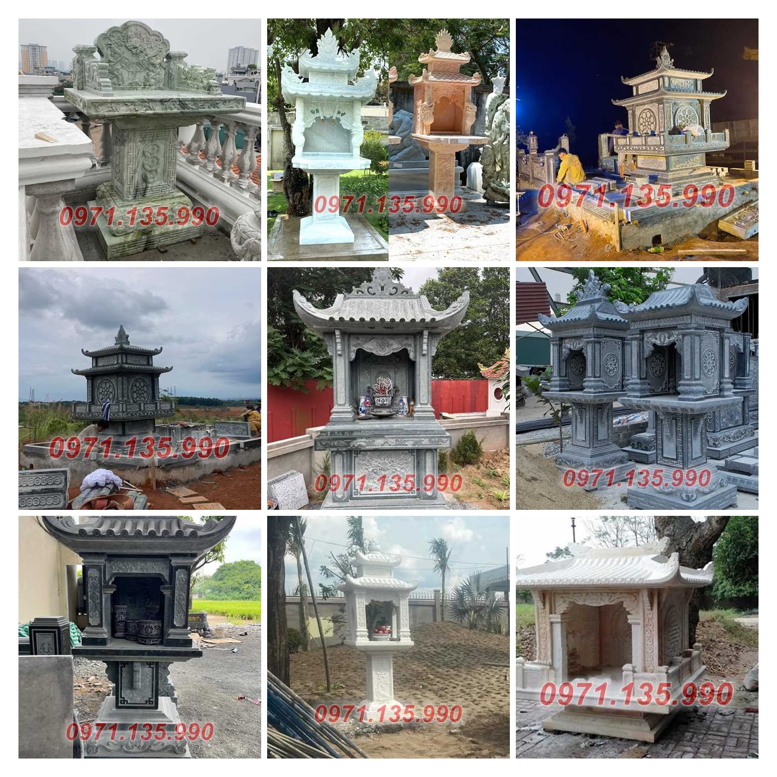 Bán cây hương, miếu thờ, bàn thờ thiên bằng đá tại Sài Gòn
