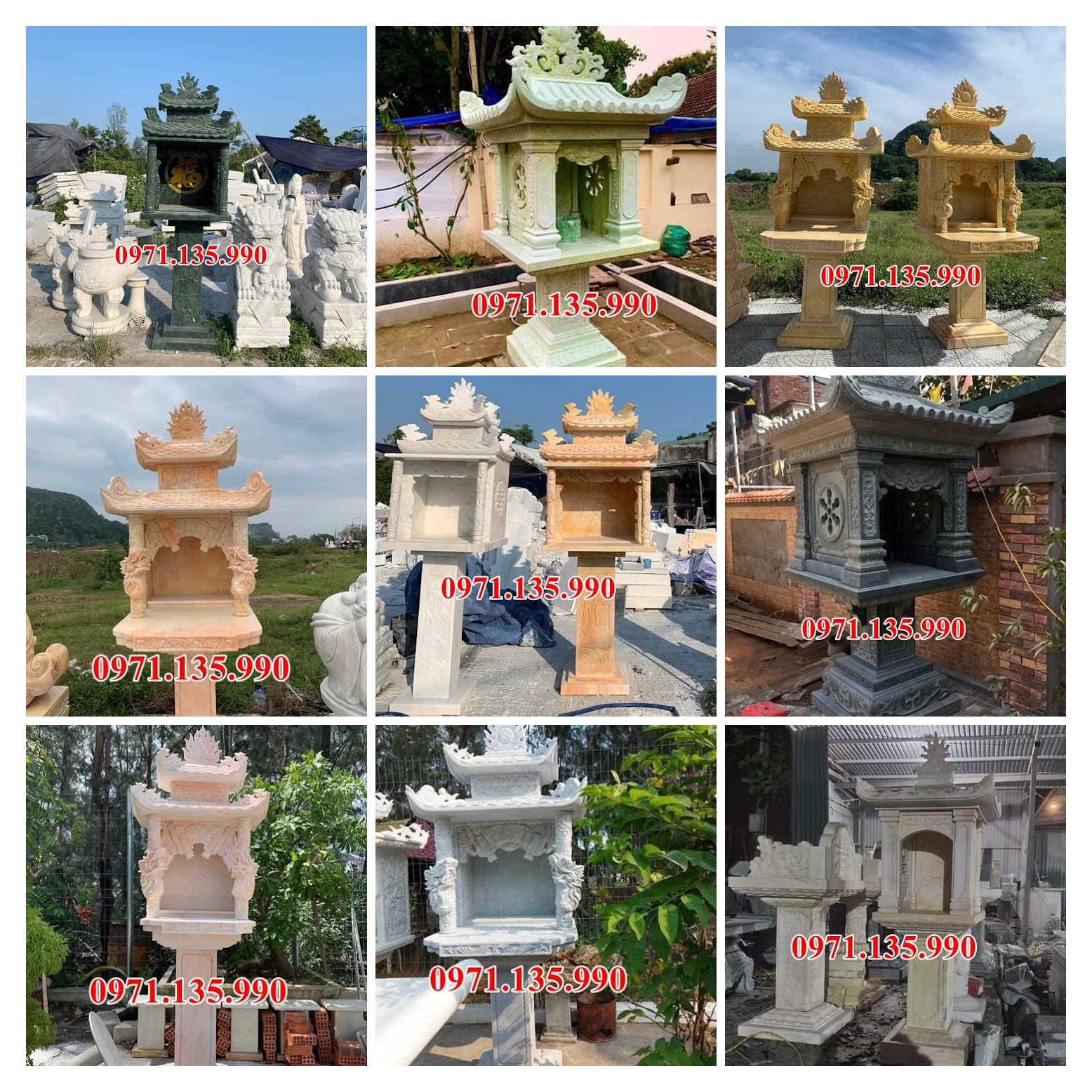 Bán cây hương, miếu thờ, bàn thờ thiên bằng đá tại Sài Gòn