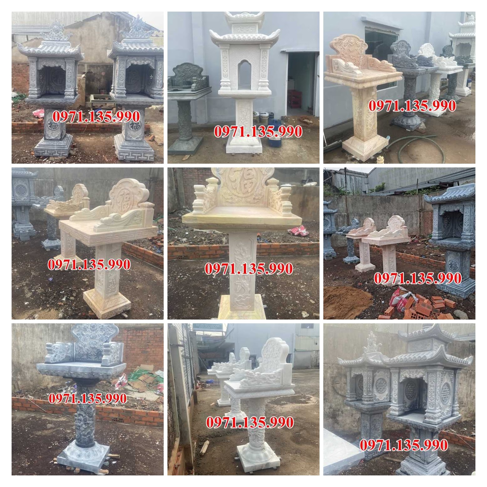 Bán cây hương, miếu thờ, bàn thờ thiên bằng đá tại Sài Gòn