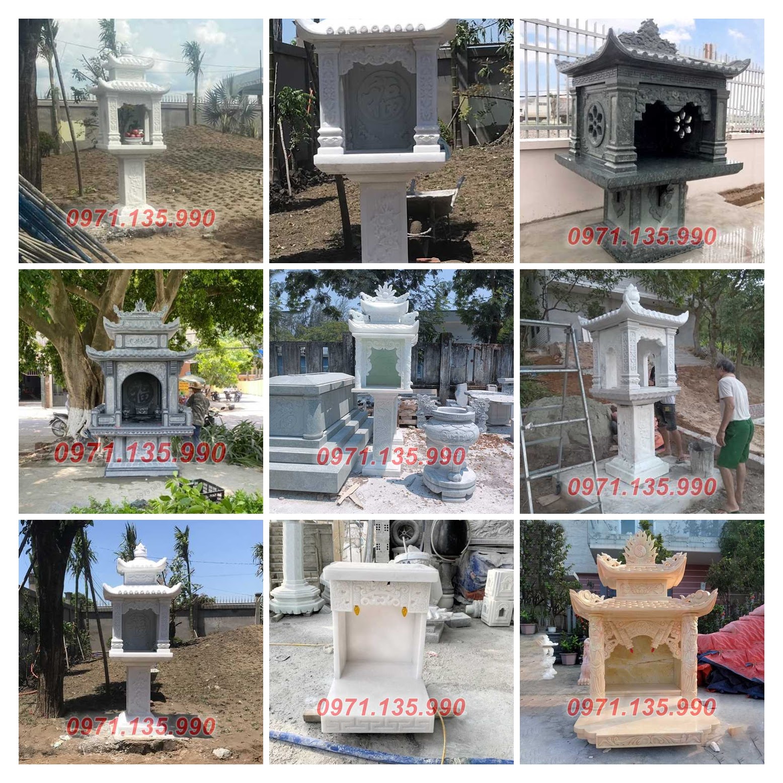Bán cây hương, miếu thờ, bàn thờ thiên bằng đá tại Sài Gòn