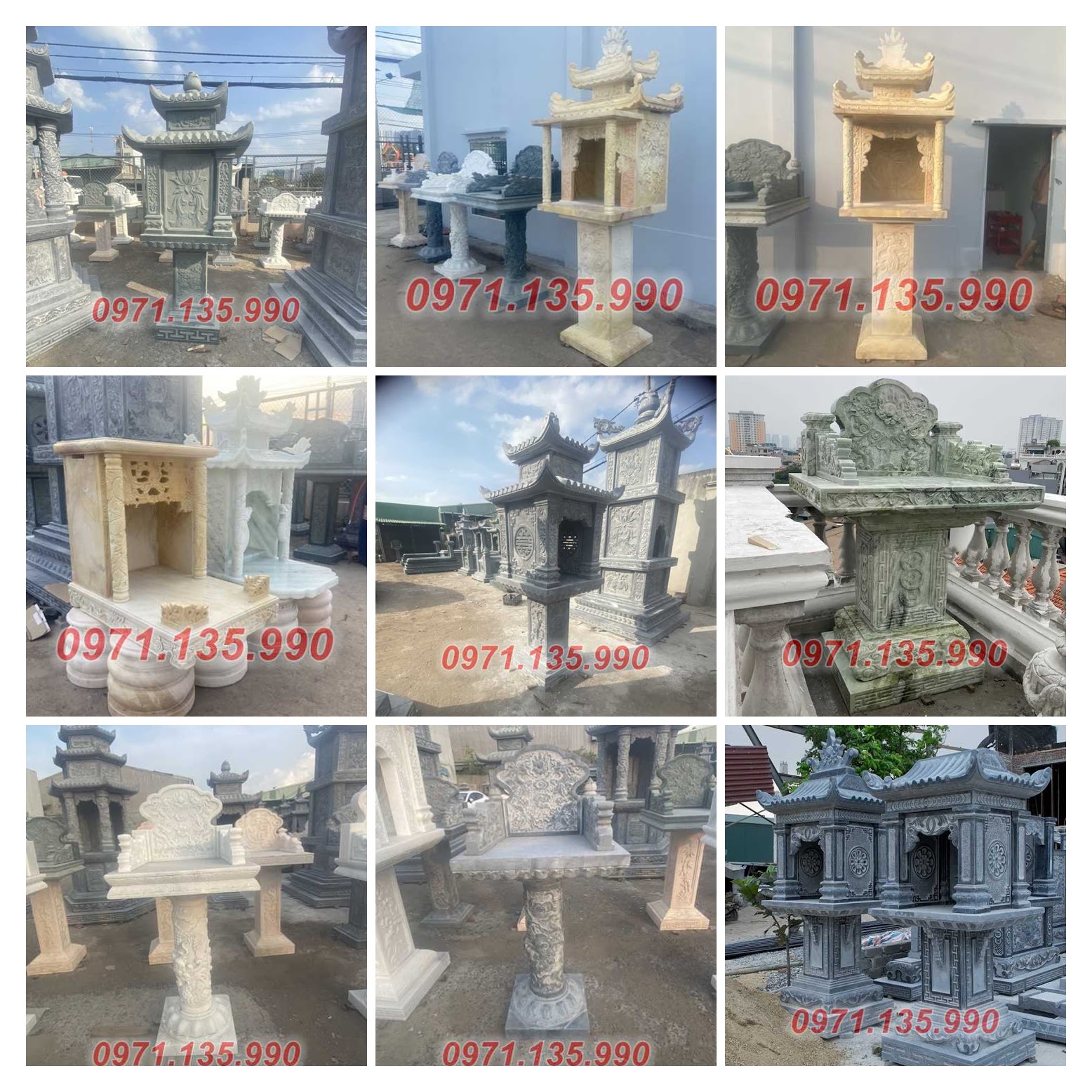 Bán cây hương, miếu thờ, bàn thờ thiên bằng đá tại Sài Gòn