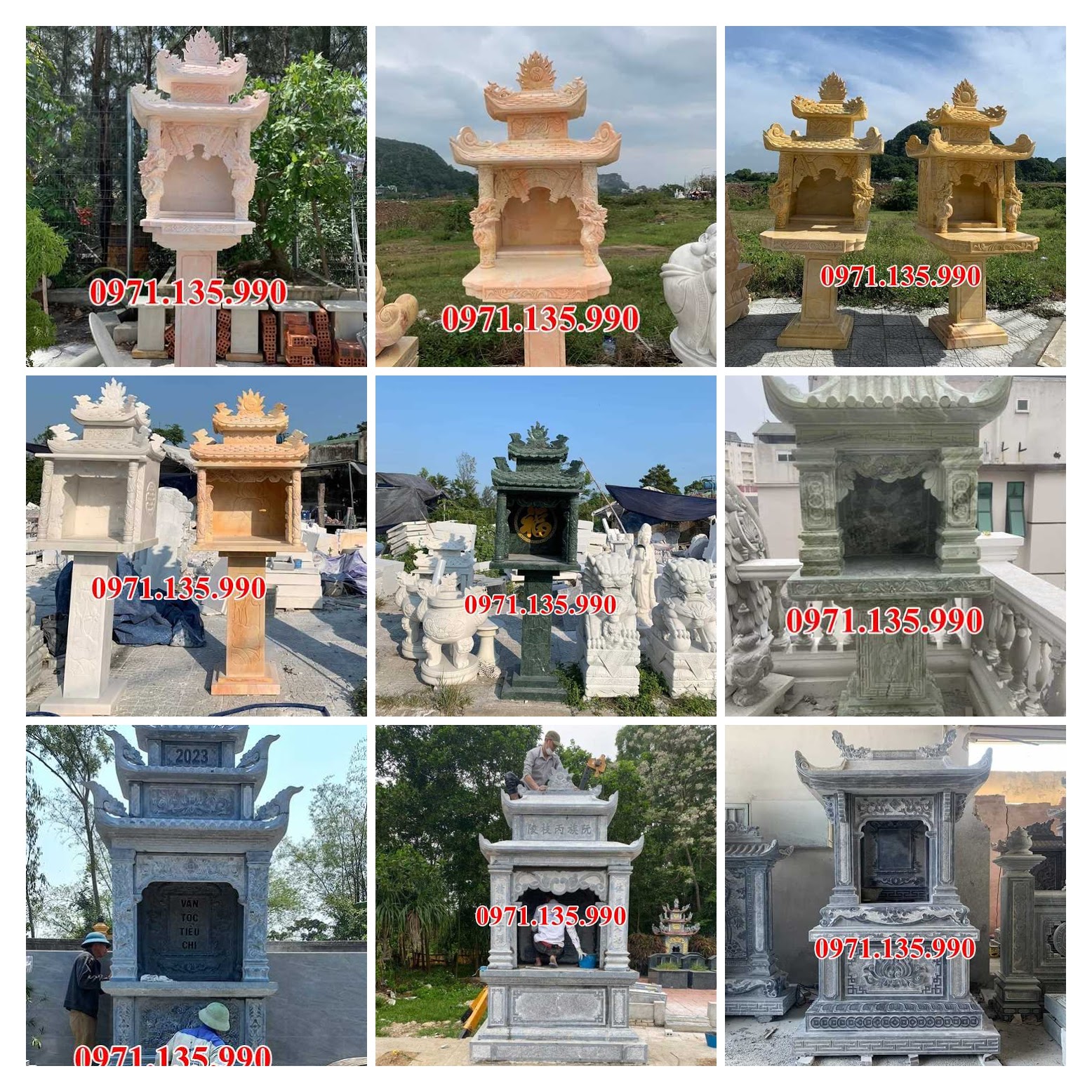 Bán cây hương, miếu thờ, bàn thờ thiên bằng đá tại Sài Gòn