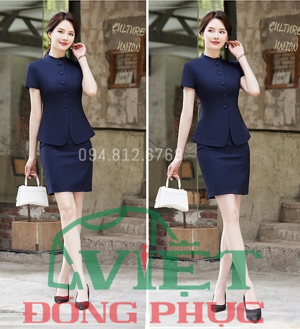 May đồng phục lễ tân thời trang, chuyên nghiệp, nhiều mẫu mới