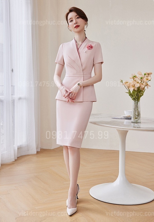 May đồng phục lễ tân thời trang, chuyên nghiệp, nhiều mẫu mới