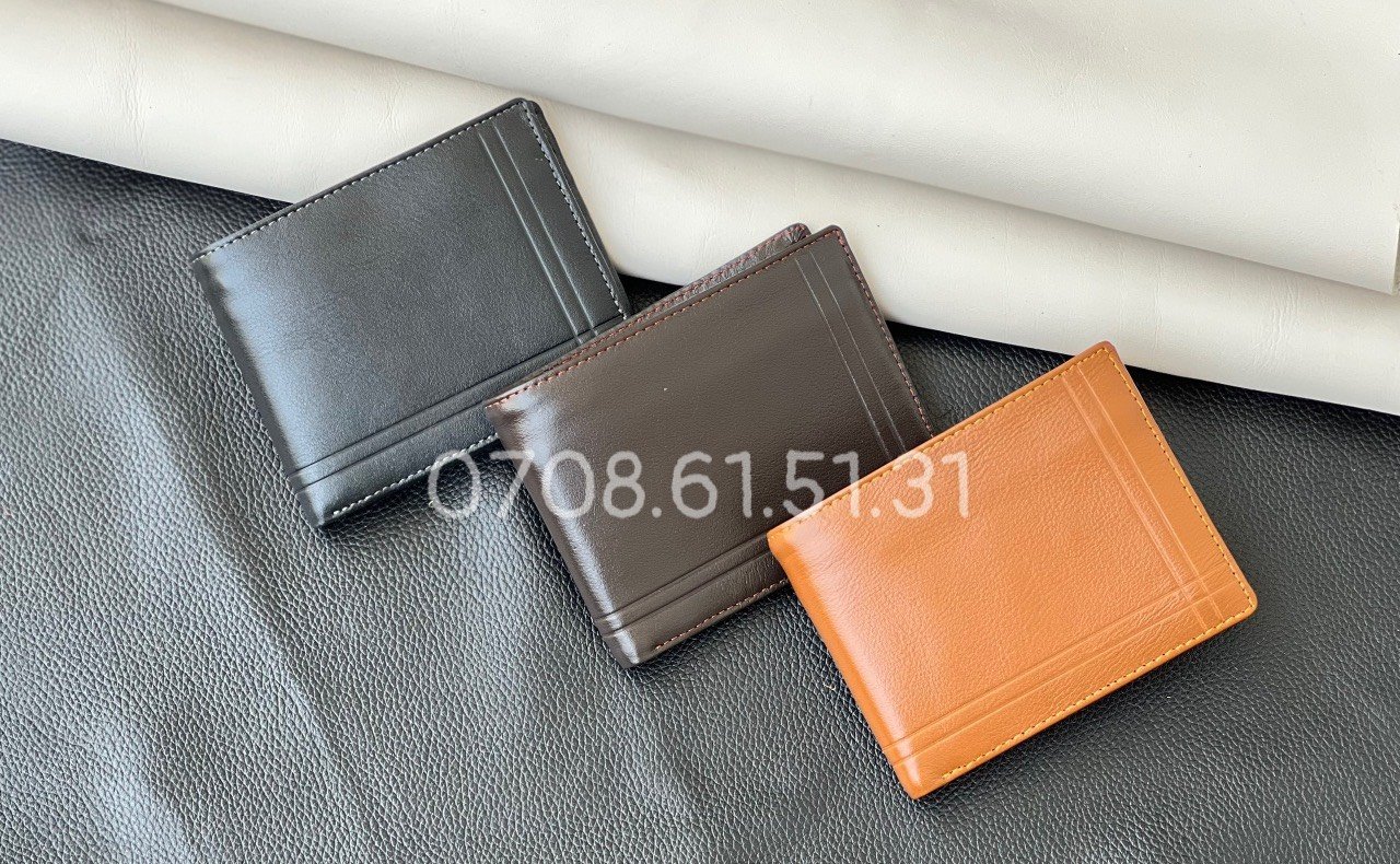Ví nappa sọc L làm từ da bò thật 100%, bảo hành 2 năm