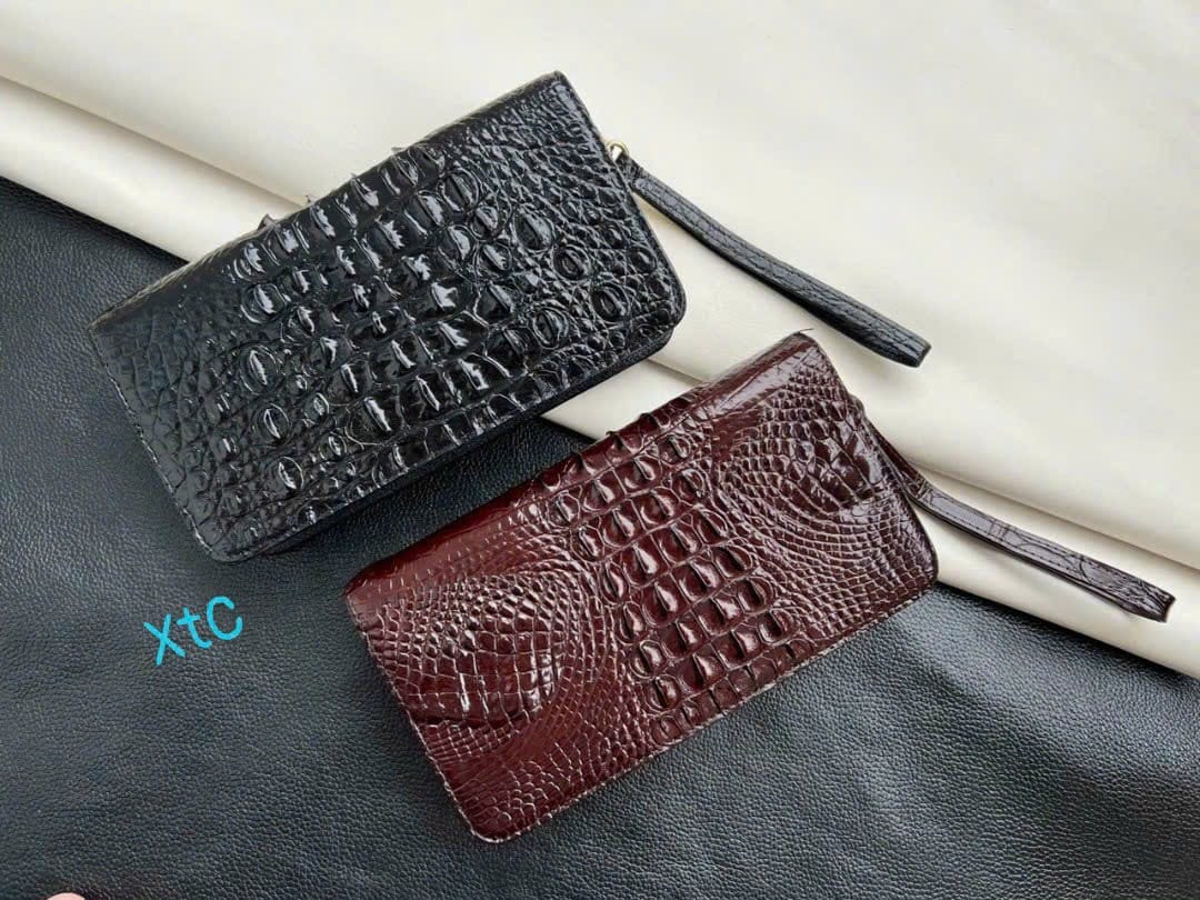 Clutch cá sấu 2 khóa - Hàng sẵn tại xưởng