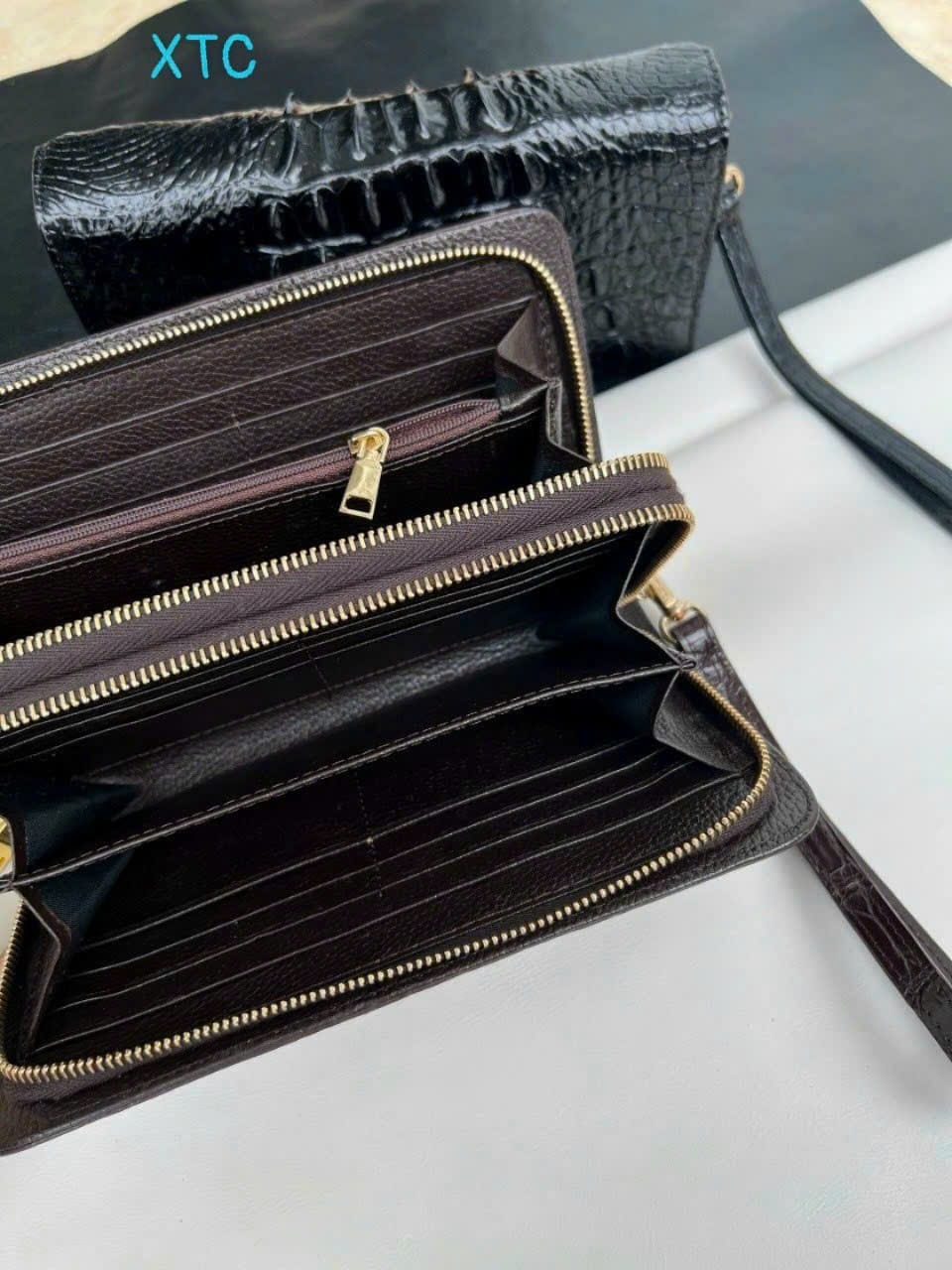 Clutch cá sấu 2 khóa - Hàng sẵn tại xưởng