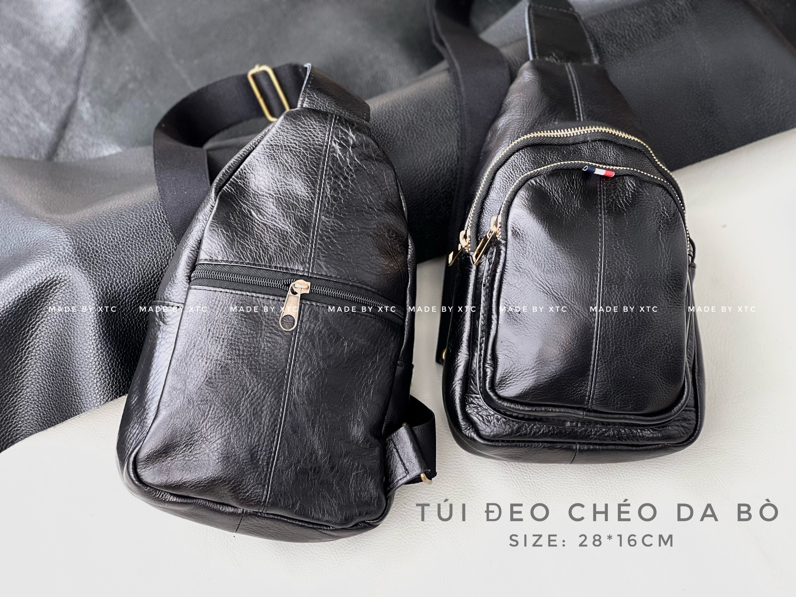 Túi đeo chéo nam da bò sản xuất tại xưởng