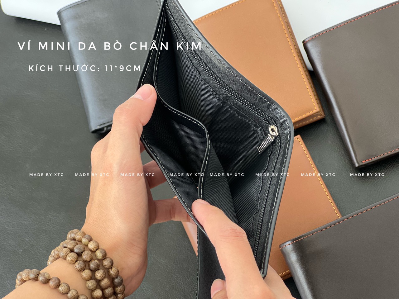 Ví mini da bò - hàng sản xuất tại xưởng