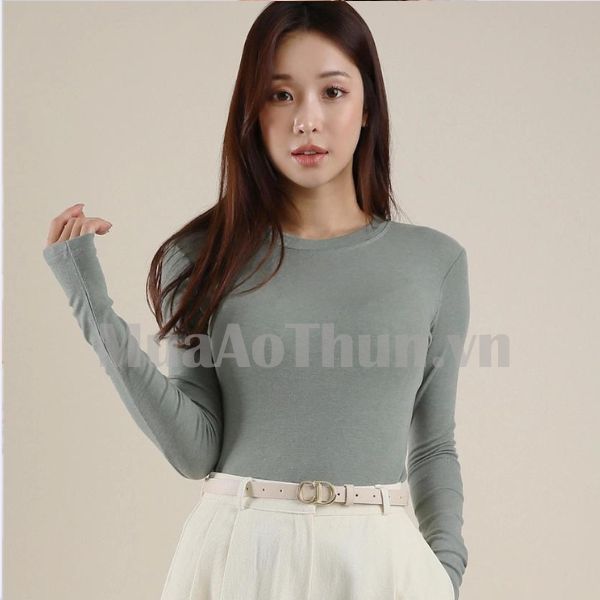 Áo Thun Nữ Trơn Cổ Tròn Tay Dài Thoải Mái - ATCT00061