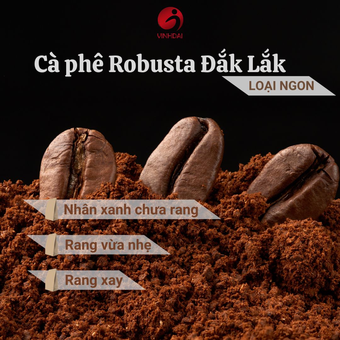 Cà phê Robusta hữu cơ nhân xanh, rang xay, cà phê mix